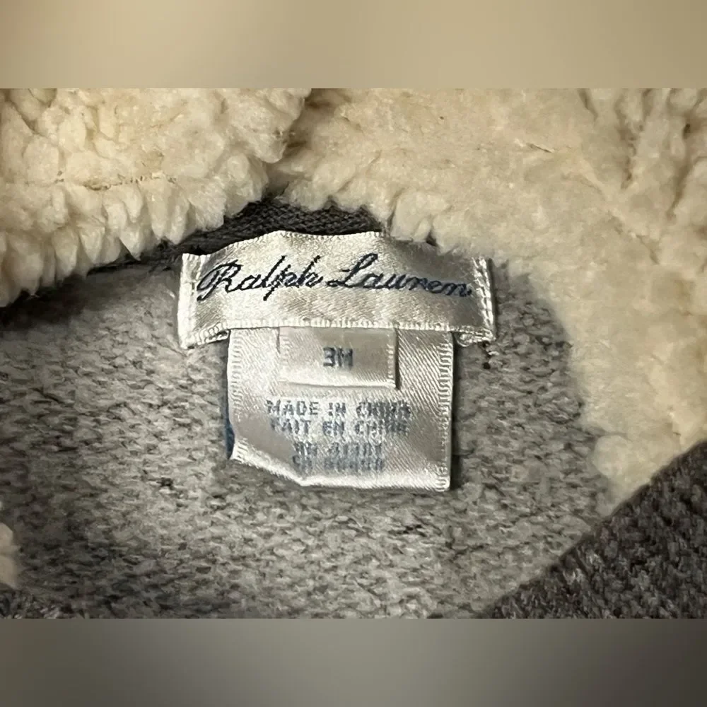 Ralph Lauren hooded dress gray with red white green fair isle pattern Size 3M